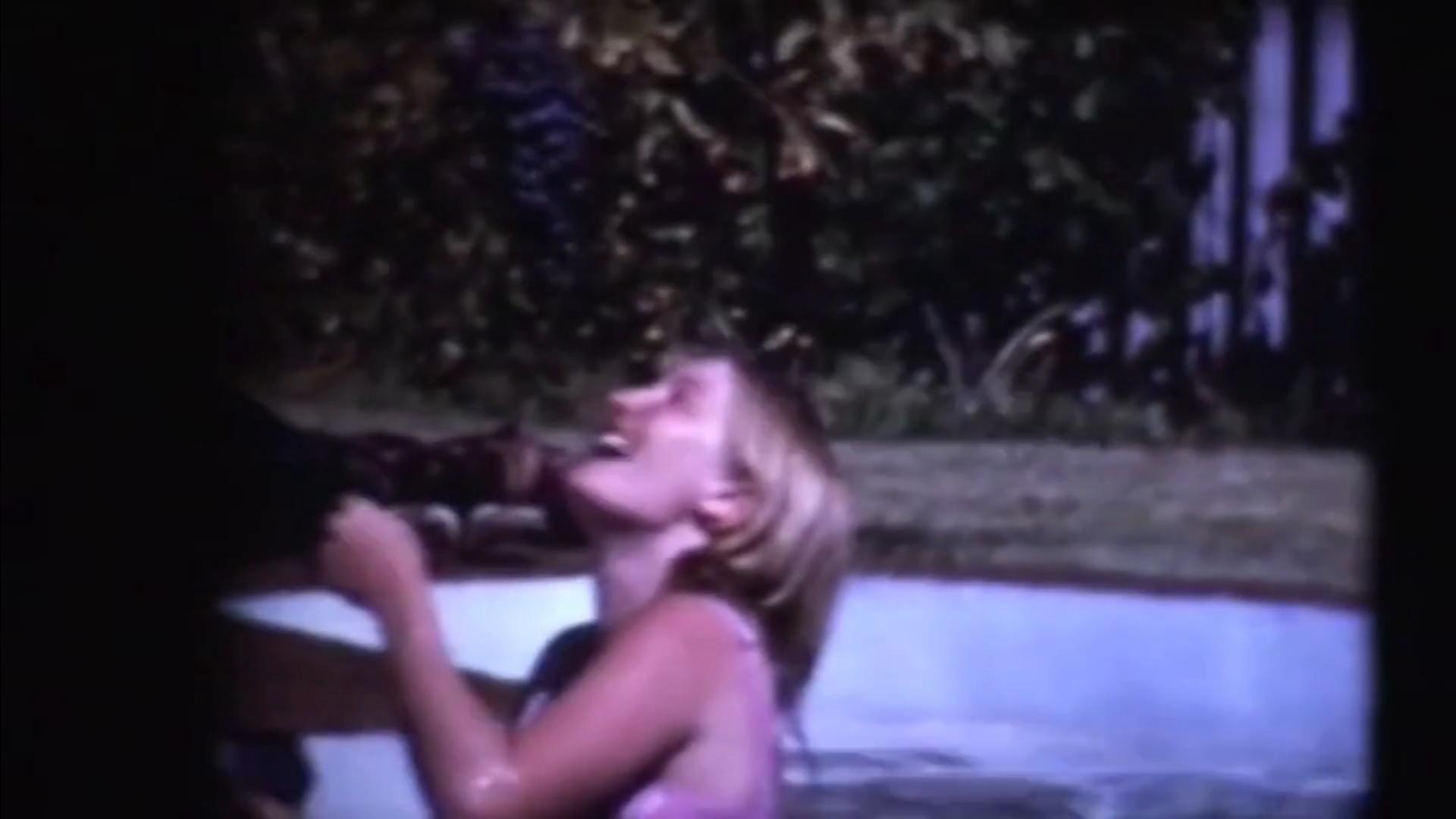 Eating grapes in the pool